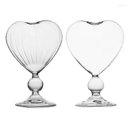 Verres à vin tasses en forme de coeur pour cocktail créatif de fête romantique favorite 210 ml tasse de consommation stable légère stable