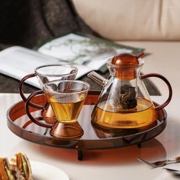 Wijnglazen warmtebestendig helder glazen theepot cup Noordse thee -set middag teaware ketel ketel huis keuken accessoires fruitsapcontainer
