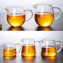 Verres à vin Théière en verre transparent résistant à la chaleur Coupe juste Bouilloire de bureau faite à la main Tasses à thé Creative Teaware avec poignée Drinkware