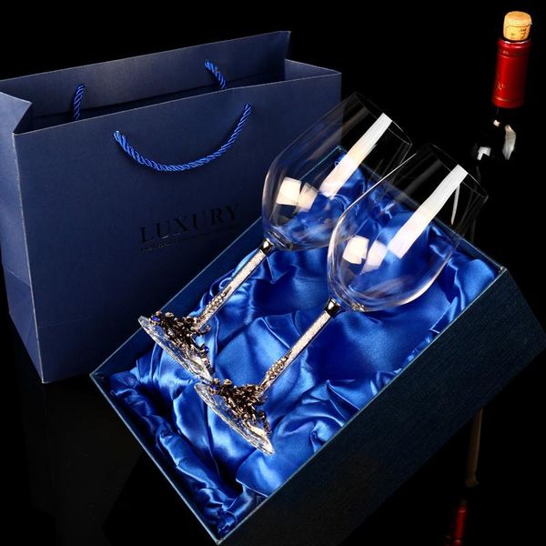 Verres à vin de haute qualité, tasse créative en émail sans plomb, carafe en verre rouge, gobelet en cristal, coffret cadeau de mariage, verres pour la famille