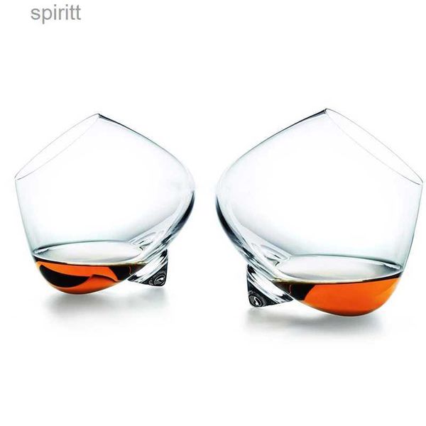 Copas de vino Venta caliente Sway Rotate Whisky Glass Crystal Liquor Glasses Copa de vino Coñac Brandy Snifter Cono Pie Whisky Vaso Dropshipping YQ240105