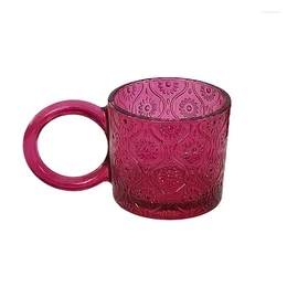 Verres à vin Ins 250ML couleur prune, grande oreille avec tasse, tasse d'eau domestique de haute valeur, tasses à café au lait, gravure cadeau