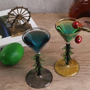 Wijnglazen Ins Europese stijl Retro Bar Cocktail Cup Creatieve kerstboom Onregelmatige kleur Hoog glas Modern eenvoudig huishoudelijk drankje