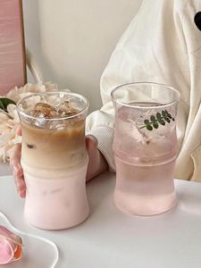 Bicchieri da vino Ins Style Nodi di bambù Tazza da caffè Tazza in vetro ad alta temperatura Simpatica bevanda fredda Latte Latte Bicchieri trasparenti per microonde