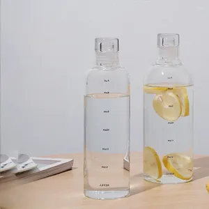 Verres à vin INS échelle de temps, tasse en verre transparente et Simple pour étudiant, eau avec couvercle, bouteille monocouche anti-fuite pour voiture