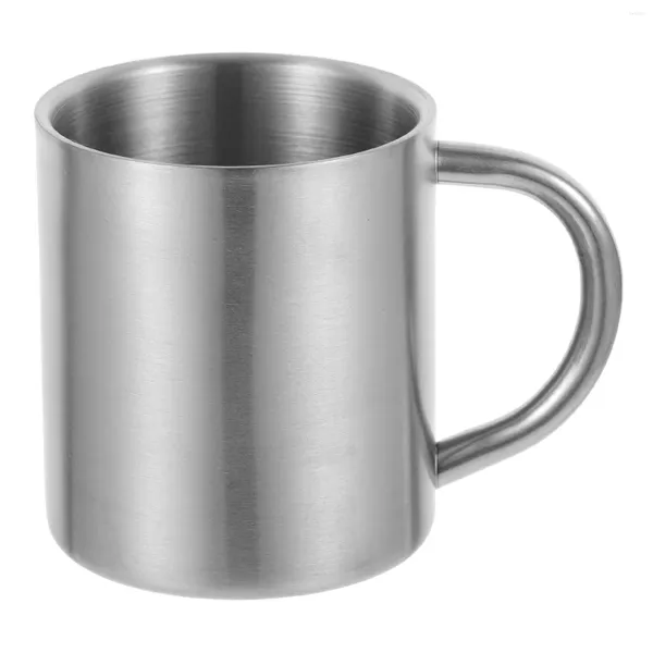 Copas de vino taza de café aislada de acero inoxidable camping 200 ml taza térmica para la oficina en casa plata