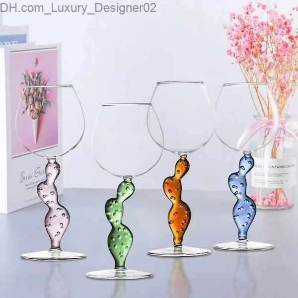 Copas de vino Diseño famoso italiano Cristal Cactus Vidrio hecho a mano Vino tinto Vaso Regalos de boda Champán Cóctel Burdeos Copa al por mayor Q240124