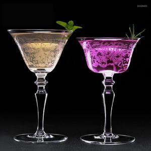 Wijnglazen Japanse kristallen cocktail Goblet Goblet Martini Glass Loodvrije Europese luxe met de hand geblazen geroosterde bloemmenging Drinking