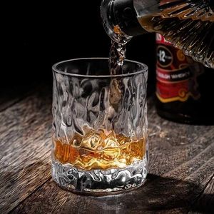 Wijnglazen Japanse EDO Eerste Sneeuw Ouderwetse Glazen Whiskey Beker Houten Geschenkdoos Whisky Dikke Kristallen Hamer Zware Wijn Tumbler Bierpul YQ240105