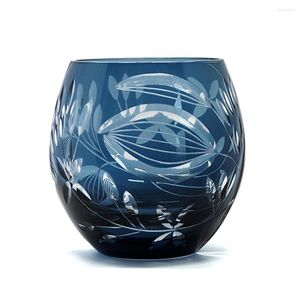 Wijnglazen Japanse Edo Kiriko Handgemaakt Glaswerk Satsuma Whisky Glas Sake Cup 8oz Water In Geschenkdoos