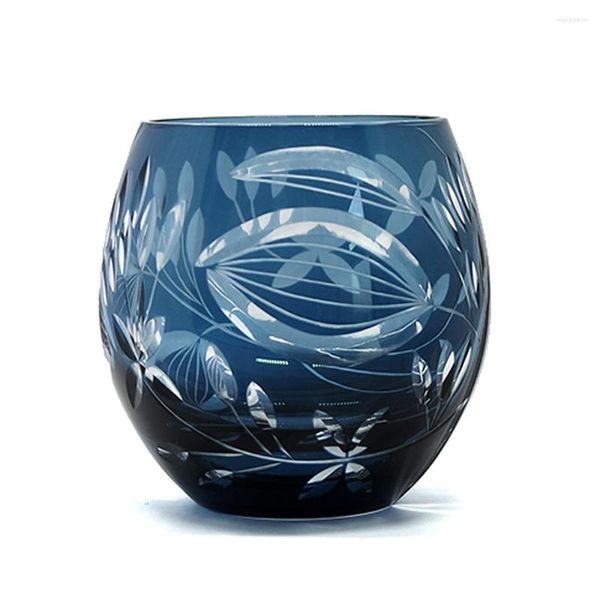 Verres à vin japonais Edo Kiriko, verres faits à la main, verre à whisky Satsuma, tasse à saké, eau de 8oz dans une boîte cadeau