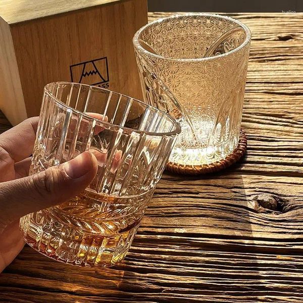 Verres à vin japonais en verre de cristal fait à la main, haute beauté, whisky étranger, eau forte