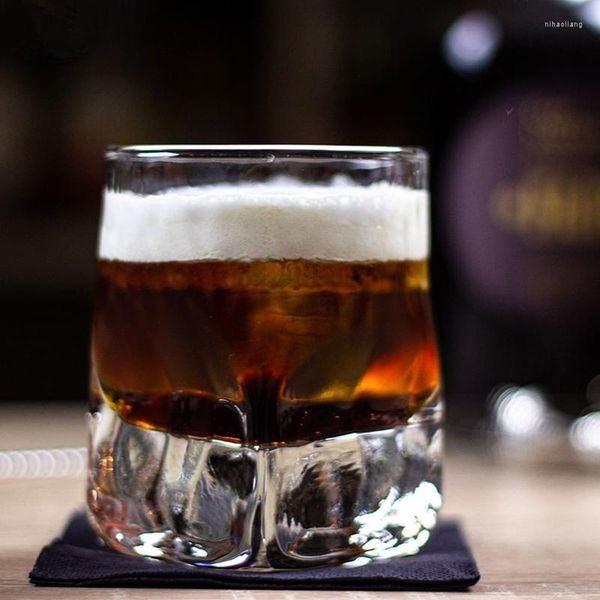 Verres à vin Texture de roche japonaise Coupe en verre caractéristique Whisky créatif Eau Thé Restaurant Bar Soda Jus