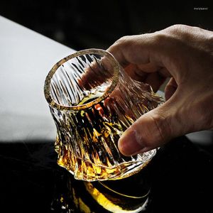 Verres à vin Japonais Simple Verre Ménage Whisky Tumbler À La Main Transparent Montagne Irrégulier Brandy Snifter Tasse Bar Drinkware