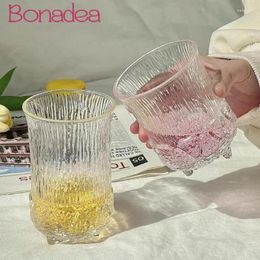Verres à vin Style japonais, tasse d'eau en verre à motif d'écorce, tasses à whisky gravées, bière personnalisée, café, outils pour la maison