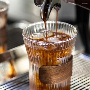 Wijnglazen Japanse stijl hangend oor koffiekopje Gestreept glas Huishoudelijk Hittebestendig Thee Water Latte