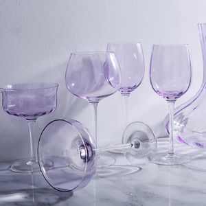 Copas de vino JINYOUJIA Cristal púrpura Copa hecha a mano sin plomo Copa de champán Copa de cóctel roja Herramientas de cocina para fiesta