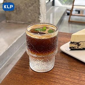 Wijnglazen KLP Crabapple Bloem Koffie Mok Vintage Glazen whisky Clear Water Cup Drink Bier Huishouden kan worden gestapeld Cups