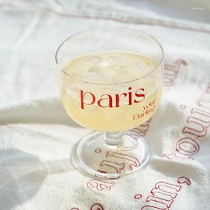 L les verres à vin coréen créatif conception variable lettre résistante à la chaleur verre romantique gobelle dessert glacée champagne décoration maison