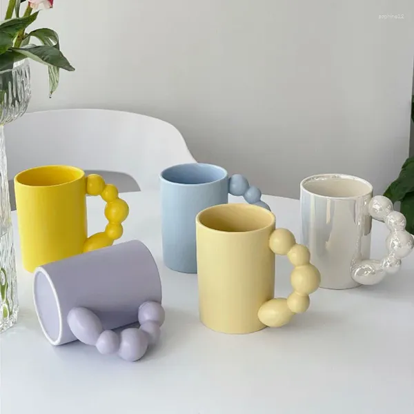 Copas de vino estilo coreano estilo arte de cerámica taza de cerámica resistente al calor tazas de café helado tazas de agua fría leche jugo de cerveza jugo tazón de té