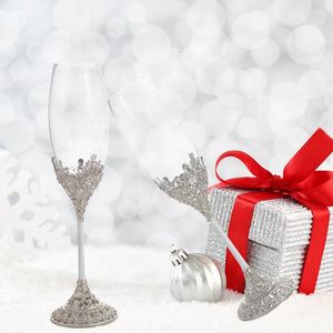 Vers à vin Lasody Crystal Champagne Flutes Mariage Silver Mr Mme Tasting Cups sets for Couples Engagement Cadeaux personnalisés