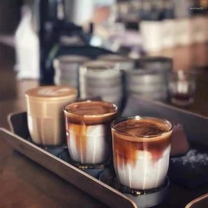 Copas de vino Taza de café con leche Arte Café Leche Tazas de café de vidrio clásicas Tazas