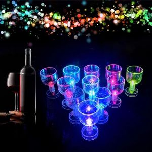 Wijnglazen LED Flash Color Change Water geactiveerd Light Up Champagne Beer whisky 50 ml drinking Glass Slank Design Drinkglas Cocktail Party Nieuwheid WLY935