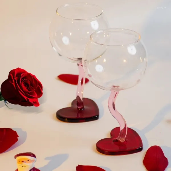 Verres à vin, tasse d'amour, cadeau de mariage, commande de la saint-valentin, Design haut de gamme, verre mignon pour la maison