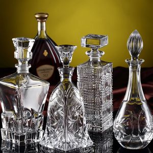 Verres à vin De Luxe Sans Plomb Bouteille En Verre Whisky Décanteur Conteneur D'alcool Verseur Carafe Cristal Accueil Bar Rouge 230724