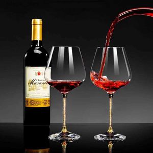 Verres à vin Luxe luxe haut de gamme verre de cristal rouge ensemble de verres à vin haut verre fête verre à vin flûte à champagne verre à boisson L240323