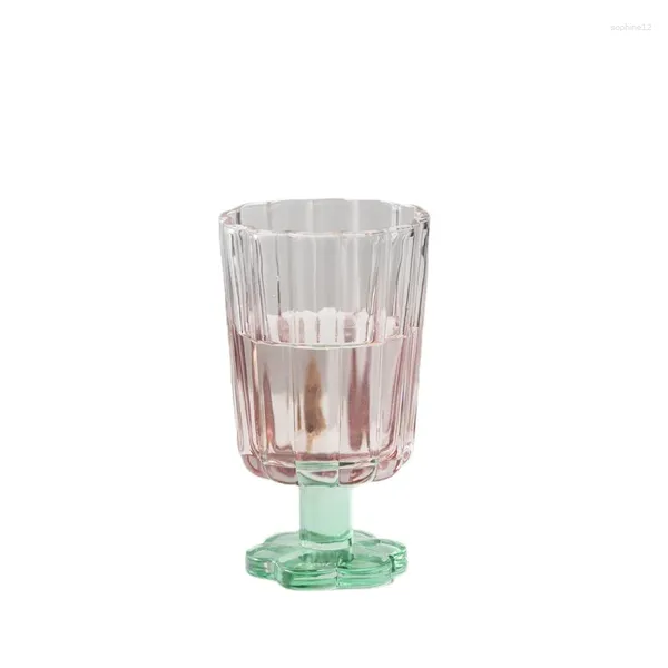 Verres à vin en verre de couleur mi-ancienne, résistant à la chaleur, verre à glace givré, boissons fraîches européennes, ornements décoratifs