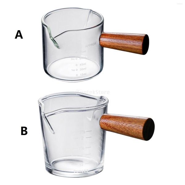 Copas de vino Mini vaso de borosilicato alto, doble boquilla, taza medidora, dispensador de expreso S para Barista, leche y cocina