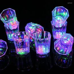 Verres à vin mini LED clignotant en plastique boisson boisson tasse de tasse de fête décorative club tasse couleur whisky clair pour