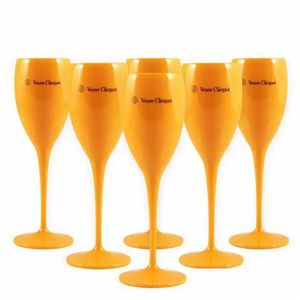 Wijnglazen MOET CUPS Acryl Unbreakable Champagne 6pcs Oranje Plastic Champagnes Flutes Acryls Party Wineglass Moot Chandon Dr Dha1h