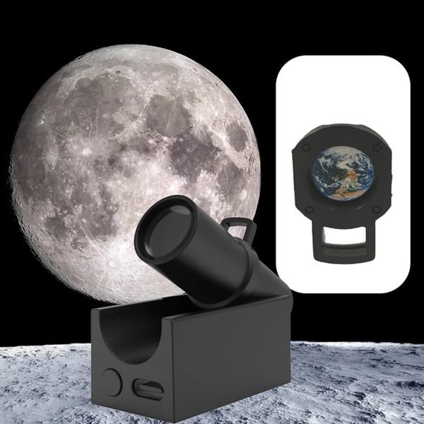 Verres à vin Lune Lampe de Projection Planète Projecteur Fond Atmosphère Décoration Led Veilleuse Enfant Chambre Décor À La Maison Lampes Murales 231017