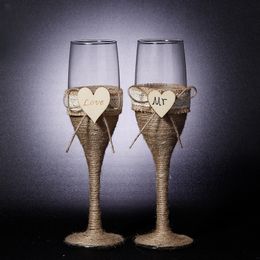 Wijnglazen Mr Mrs dubbel hart Roemerwerk banket rode wijn beker mes schop bruid bruidegom toast bruiloft benodigdheden liefhebbers Glas 230923