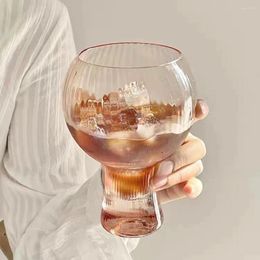 Verres à vin Niche Ins rétro tambour rayé verre tasse d'eau glace Latte café jus boisson boisson froide