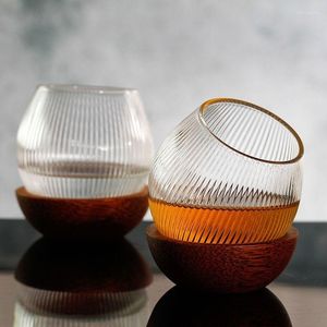 Wijnglazen Nieuwe Japanse tumbler Langzaam Schudden Roll whisky Glas verticale graan zelf ontnuchterste Cup