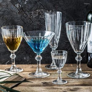 Verres à vin nordique sans plomb tasse en verre Transparent diamant gravé Champagne gobelet Cocktail Martini Bar maison verres