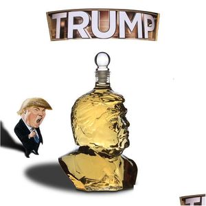 Verres à vin Nouveauté Trump Hidle Design Barware Barware Lead Whisky Decanter for Liquor Scotch Bourbon 230719 Drop Livrot Dhley