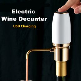 Copas de vino Aireador y dispensador de vino eléctrico One Touch Decantador aleccionador rápido Carga USB Vertedor de vino automático para bar Fiesta Cocina 230628