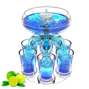 Verres à vin Distributeur de boissons de fête avec 6 S Set LED Lumière Liquide Boissons Alcoolisées Fontaines à boire pour les fêtes Fun Bar Restaurant 230729