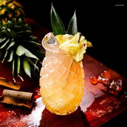 Verres à vin Pineapple Shape Glass tasse avec paille transparent whisky cocktails Juice Thé tasses à froid pour boire du bar