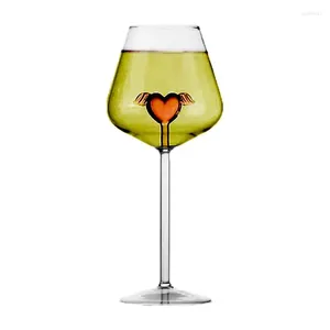 Verres à vin rouge Cocktails gobelet 3D amour coeur tasses en verre multi-fonctionnel Champagne créatif tasse à boire pour