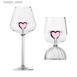 Verres à vin Verre à vin rouge verre à cocktail 3D Love Heart verre à vin multifonctionnel verre à champagne accessoires de cuisine L240323