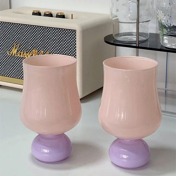 Copas de vino Cóctel francés retro Champán Burghound Copa Resistente al calor Café Leche Té Taza de vidrio Decoración Pareja Regalo del día de San Valentín