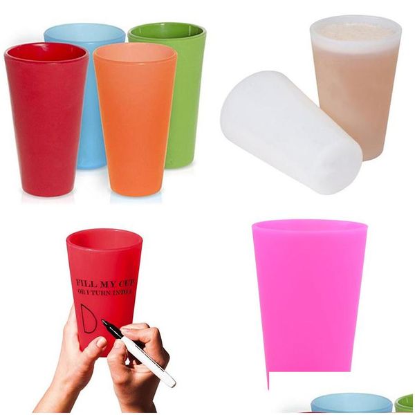 Verres À Vin Réutilisable Sile Portable Imprimé En Plein Air Bière Tasse À Boire Pour Voyage Pique-Nique Piscine Cam Drop Livraison Maison Jardin Cuisine D Dhwv1