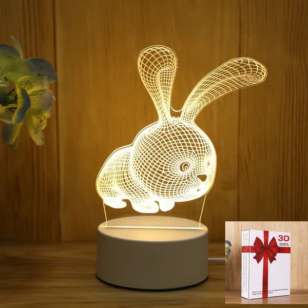 Copas de vino Amor romántico Lámpara LED acrílica 3D para niños Mesa de luz nocturna Decoración de fiesta de cumpleaños Día de San Valentín Mesita de noche 231017