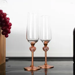 Verres à vin en argent, pêche, coupe à Champagne en forme de cœur, verre Transparent creux, créatif européen