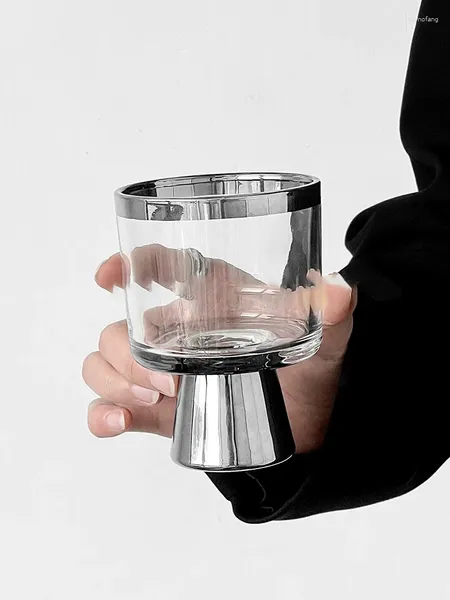 Casas de vino Space Copla de vidrio plateado Copa creativa Bebida de café de alta gama Taza de bebidas frías Jugo Utensilio para el hogar